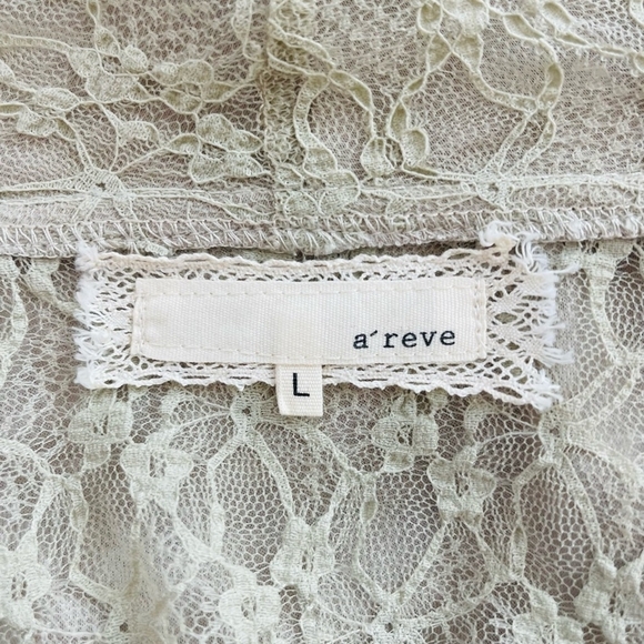 Women’s Cardigan A’REVE Asymmetrical Beige Lace Jacket Long Sleeve Cardigan Top - Picture 5 of 6